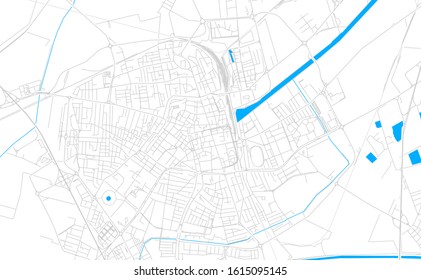Bright vector map of Ravenna, Italy with fine tuning between road and water. Use this map as a background for your company or as a high-quality interior design.