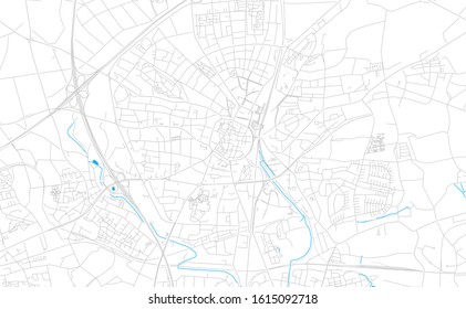 Bright vector map of Recklinghausen, Germany with fine tuning between road and water. Use this map as a background for your company or as a high-quality interior design.