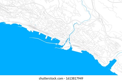 Bright vector map of Rijeka , Croatia with fine tuning between road and water. Use this map as a background for your company or as a high-quality interior design.