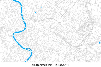 Bright vector map of Rome, Italy with fine tuning between road and water. Use this map as a background for your company or as a high-quality interior design.