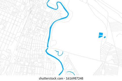 Bright vector map of Rubtsovsk, Russia with fine tuning between road and water. Use this map as a background for your company or as a high-quality interior design.