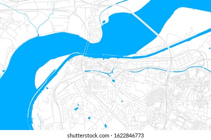 Bright vector map of Runcorn, England with fine tuning between road and water. Use this map as a background for your company or as a high-quality interior design.