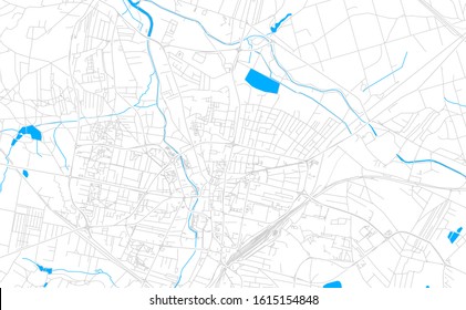 Bright vector map of Rybnik, Poland with fine tuning between road and water. Use this map as a background for your company or as a high-quality interior design.