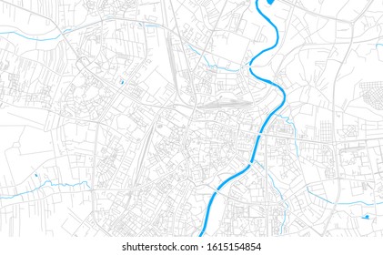 Bright vector map of Rzeszow, Poland with fine tuning between road and water. Use this map as a background for your company or as a high-quality interior design.