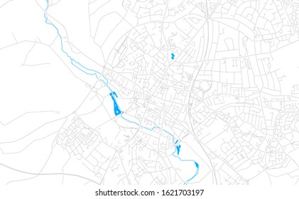 Bright vector map of Saint Albans, England with fine tuning between road and water. Use this map as a background for your company or as a high-quality interior design.