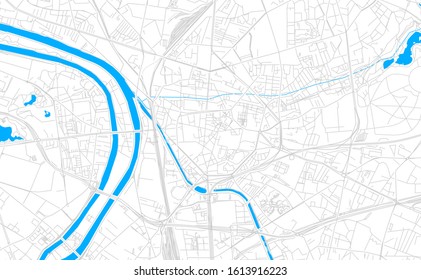 Bright vector map of Saint-Denis, France with fine tuning between road and water. Use this map as a background for your company or as a high-quality interior design.