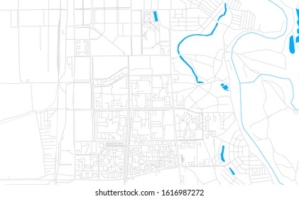 Bright vector map of Salavat, Russia with fine tuning between road and water. Use this map as a background for your company or as a high-quality interior design.