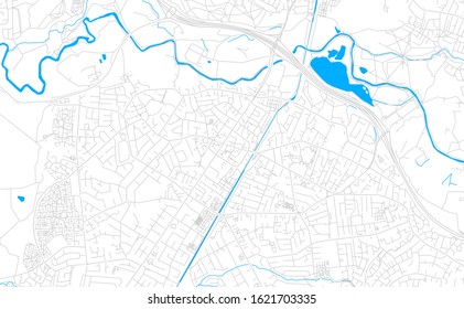 Bright vector map of Sale, England with fine tuning between road and water. Use this map as a background for your company or as a high-quality interior design.