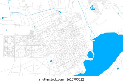 Bright vector map of Salihorsk, Belarus with fine tuning between road and water. Use this map as a background for your company or as a high-quality interior design.
