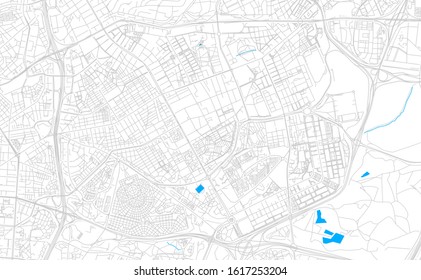 Bright vector map of San Blas, Spain with fine tuning between road and water. Use this map as a background for your company or as a high-quality interior design.