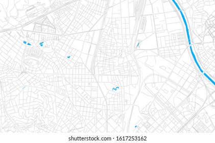 Bright vector map of Sant Andreu de Palomar, Spain with fine tuning between road and water. Use this map as a background for your company or as a high-quality interior design.