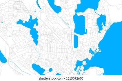 Bright vector map of Schwerin, Germany with fine tuning between road and water. Use this map as a background for your company or as a high-quality interior design.