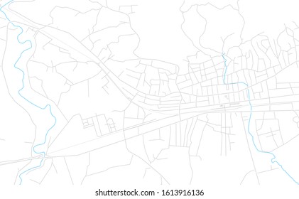 Bright vector map of Senaki, Georgia with fine tuning between road and water. Use this map as a background for your company or as a high-quality interior design.
