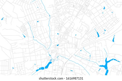 Bright vector map of Sergiyev Posad, Russia with fine tuning between road and water. Use this map as a background for your company or as a high-quality interior design.