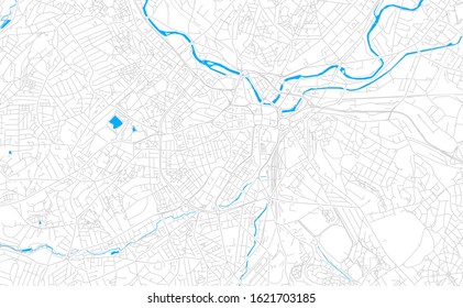 Bright vector map of Sheffield, England with fine tuning between road and water. Use this map as a background for your company or as a high-quality interior design.