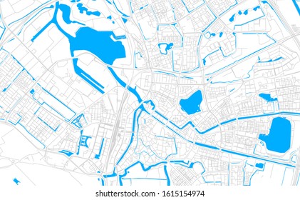 Bright vector map of  s-Hertogenbosch, Netherlands with fine tuning between road and water. Use this map as a background for your company or as a high-quality interior design.