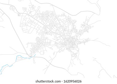 Bright vector map of Siirt, Turkey with fine tuning between road and water. Use this map as a background for your company or as a high-quality interior design.