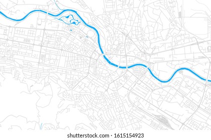 Bright vector map of Skopje, Macedonia with fine tuning between road and water. Use this map as a background for your company or as a high-quality interior design.