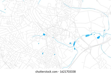 Bright vector map of Solihull, England with fine tuning between road and water. Use this map as a background for your company or as a high-quality interior design.