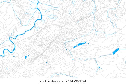 Bright vector map of St. Gallen, Switzerland with fine tuning between road and water. Use this map as a background for your company or as a high-quality interior design.