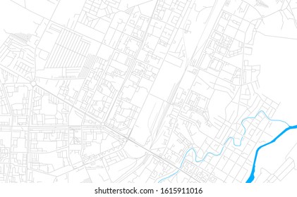Bright vector map of Sterlitamak, Russia with fine tuning between road and water. Use this map as a background for your company or as a high-quality interior design.