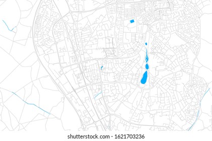 Bright vector map of Stevenage, England with fine tuning between road and water. Use this map as a background for your company or as a high-quality interior design.