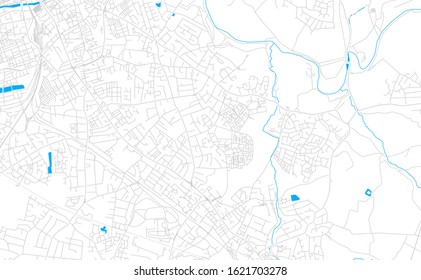 Bright vector map of Stockport, England with fine tuning between road and water. Use this map as a background for your company or as a high-quality interior design.