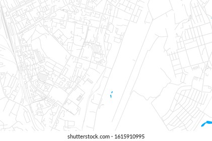 Bright vector map of Syktyvkar, Russia with fine tuning between road and water. Use this map as a background for your company or as a high-quality interior design.