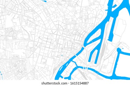 Bright vector map of Szczecin, Poland with fine tuning between road and water. Use this map as a background for your company or as a high-quality interior design.