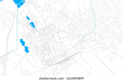 Bright vector map of Szekesfehervar, Hungary with fine tuning between road and water. Use this map as a background for your company or as a high-quality interior design.