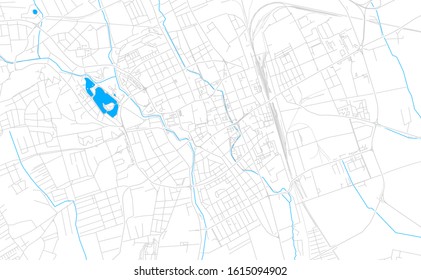 Bright vector map of Szombathely, Hungary with fine tuning between road and water. Use this map as a background for your company or as a high-quality interior design.