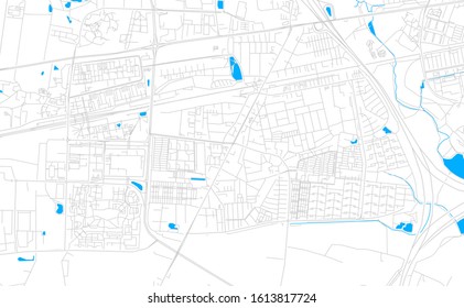Bright vector map of Taastrup, Denmark with fine tuning between road and water. Use this map as a background for your company or as a high-quality interior design.