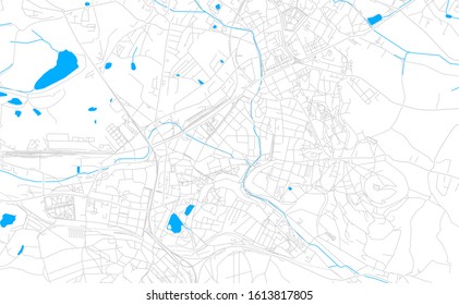 Bright vector map of  Teplice, Czechia with fine tuning between road and water. Use this map as a background for your company or as a high-quality interior design.