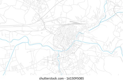 Bright vector map of Terni, Italy with fine tuning between road and water. Use this map as a background for your company or as a high-quality interior design.