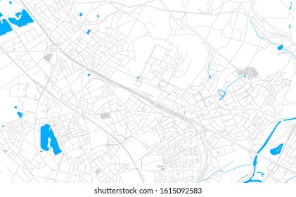 Bright vector map of Troisdorf, Germany with fine tuning between road and water. Use this map as a background for your company or as a high-quality interior design.
