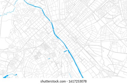 Bright vector map of Uppsala, Sweden with fine tuning between road and water. Use this map as a background for your company or as a high-quality interior design.