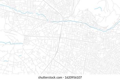 Bright vector map of Van, Turkey with fine tuning between road and water. Use this map as a background for your company or as a high-quality interior design.