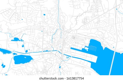 Bright vector map of Vejle, Denmark with fine tuning between road and water. Use this map as a background for your company or as a high-quality interior design.