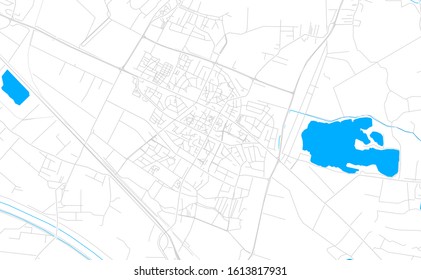 Bright vector map of Velika Gorica, Croatia with fine tuning between road and water. Use this map as a background for your company or as a high-quality interior design.