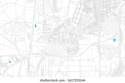 Bright vector map of Villaverde, Spain with fine tuning between road and water. Use this map as a background for your company or as a high-quality interior design.