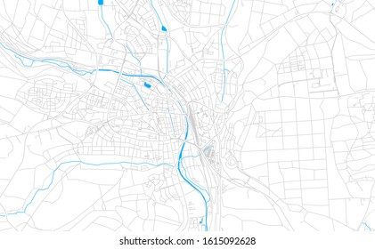 Bright vector map of Villingen-Schwenningen, Germany with fine tuning between road and water. Use this map as a background for your company or as a high-quality interior design.