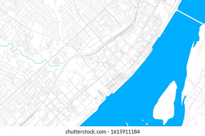 Bright vector map of Volgograd, Russia with fine tuning between road and water. Use this map as a background for your company or as a high-quality interior design.