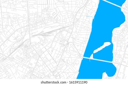 Bright vector map of Voronezh, Russia with fine tuning between road and water. Use this map as a background for your company or as a high-quality interior design.