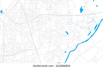 Bright vector map of Washington, England with fine tuning between road and water. Use this map as a background for your company or as a high-quality interior design.