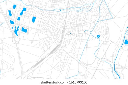 Bright vector map of Wiener Neustadt, Austria with fine tuning between road and water. Use this map as a background for your company or as a high-quality interior design.