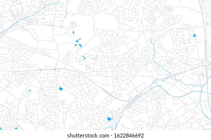 Bright vector map of Willenhall, England with fine tuning between road and water. Use this map as a background for your company or as a high-quality interior design.