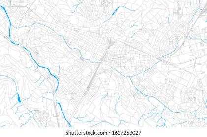 Bright vector map of Winterthur, Switzerland with fine tuning between road and water. Use this map as a background for your company or as a high-quality interior design.