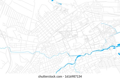 Bright vector map of Yessentuki, Russia with fine tuning between road and water. Use this map as a background for your company or as a high-quality interior design.