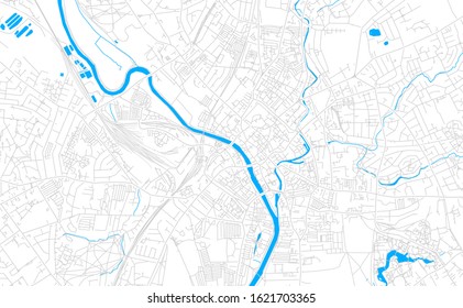 Bright vector map of York, England with fine tuning between road and water. Use this map as a background for your company or as a high-quality interior design.