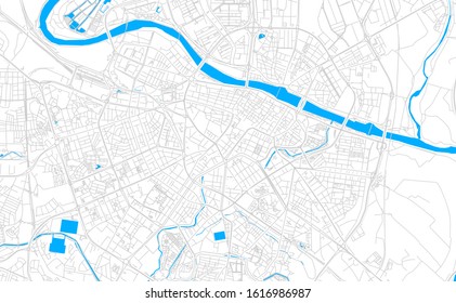 Bright vector map of Zaragoza, Spain with fine tuning between road and water. Use this map as a background for your company or as a high-quality interior design.